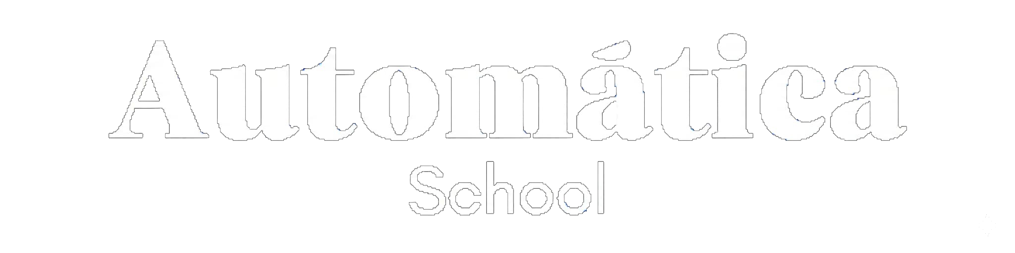 Logo Automática School en color blanco